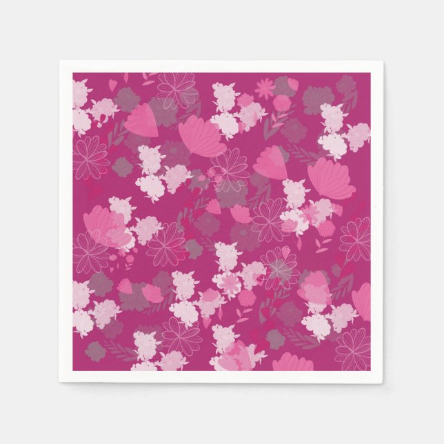pink flowers napkin (Front)