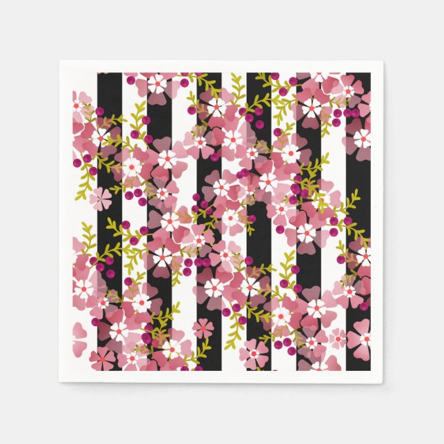 Pink flowers napkin (Front)
