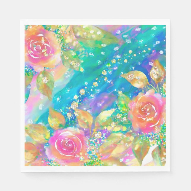 PINK FLOWERS  NAPKIN (Front)