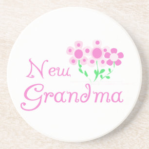 Pink Flowers New Grandma Gifts Coaster