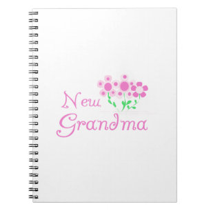 Pink Flowers New Grandma Gifts Notebook