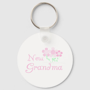 Pink Flowers New Grandma Key Ring