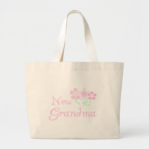Pink Flowers New Grandma Large Tote Bag