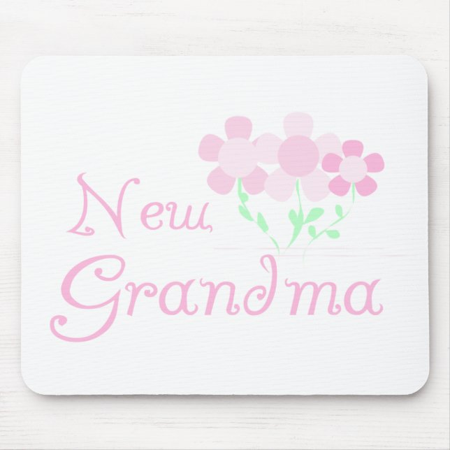 Pink Flowers New Grandma Mouse Mat (Front)