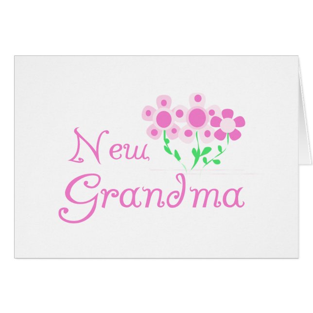 Pink Flowers New Grandma Tshirts and Gifts (Front Horizontal)