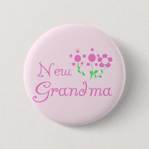 Pink Flowers New Grandma Tshirts and Gifts 6 Cm Round Badge