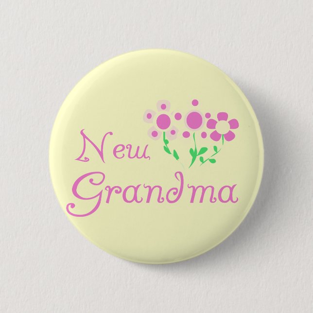 Pink Flowers New Grandma Tshirts and Gifts 6 Cm Round Badge (Front)