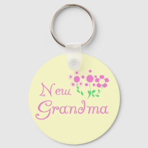 Pink Flowers New Grandma Tshirts and Gifts Key Ring