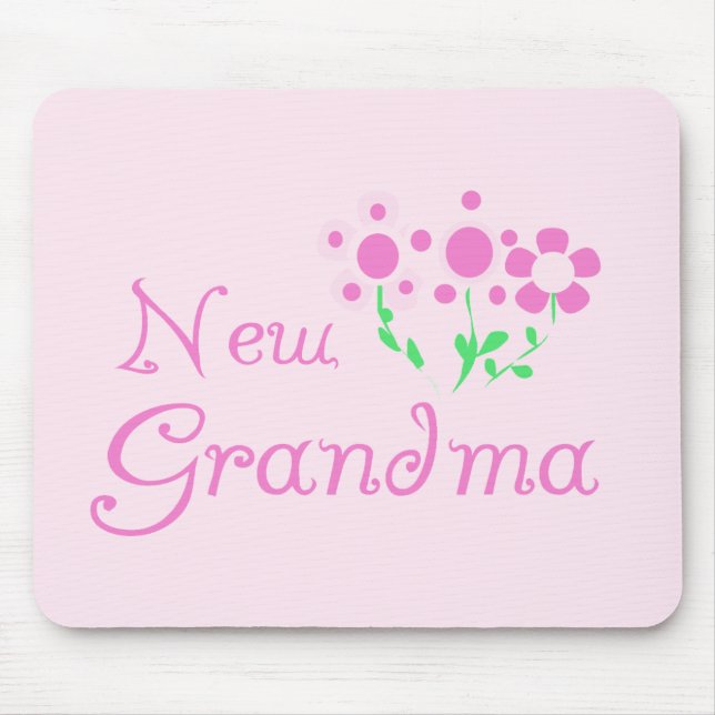 Pink Flowers New Grandma Tshirts and Gifts Mouse Mat (Front)