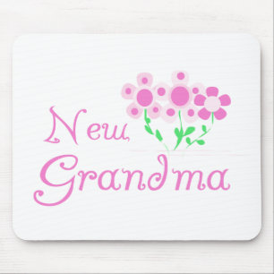 Pink Flowers New Grandma Tshirts and Gifts Mouse Mat