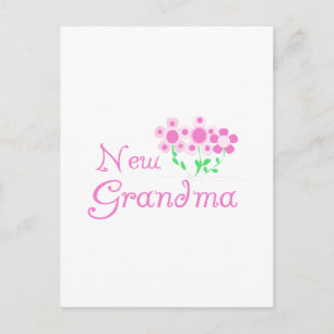 Pink Flowers New Grandma Tshirts and Gifts Postcard