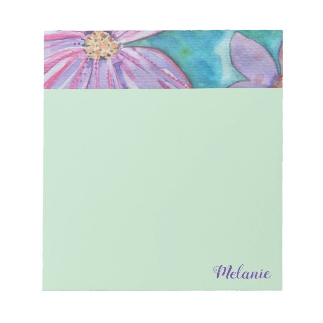 Pink Flowers Notepad (Front)