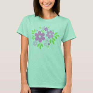Pink flowers on black - Tshirt