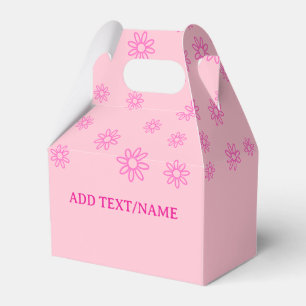 Pink Flowers on Pastel Pink Favour Box