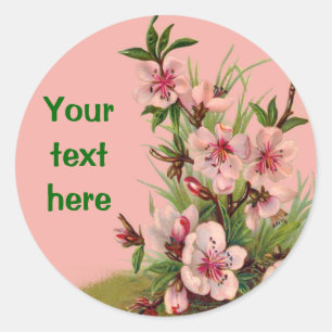 Pink Flowers on Pink Background Stickers