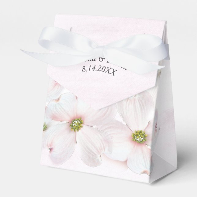 Pink Flowers on Pink Favour Box (Front Side)