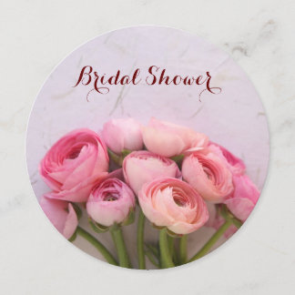 Pink flowers on texture invitation