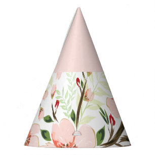 Pink flowers party hat