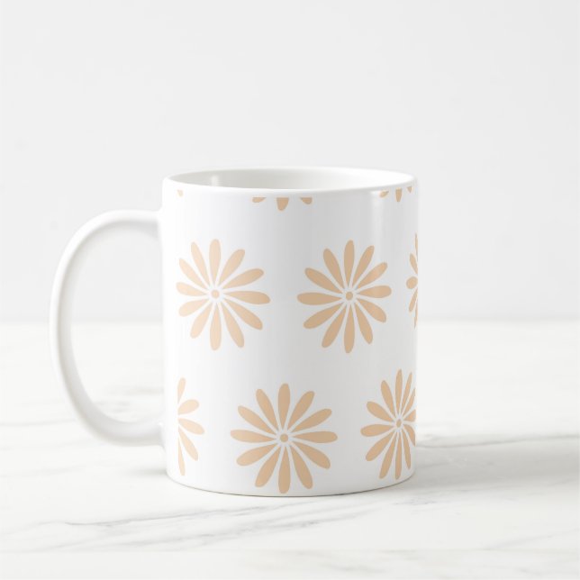 Pink flowers pattern. art,artwork,background,bloom coffee mug (Left)