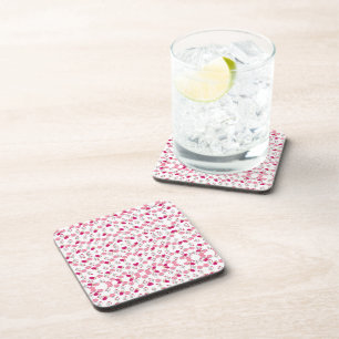 Pink Flowers Pattern Coaster
