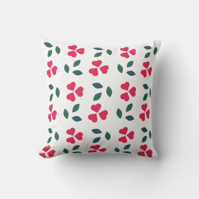 Pink Flowers Pattern Cushion (Front)