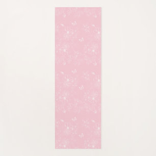 Pink Flowers Pattern, Floral, Pattern, Minimalist Yoga Mat
