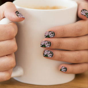 Pink Flowers Pattern Nail Art Decals