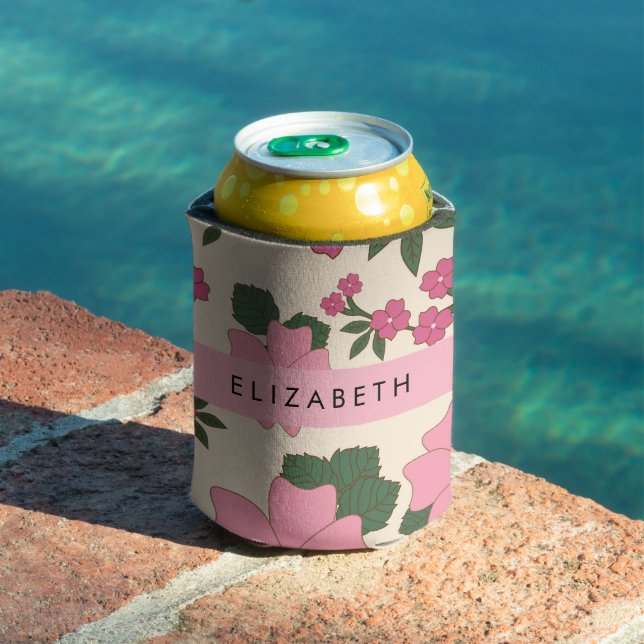 Pink Flowers, Pattern Of Flowers, Your Name Can Cooler (In Situ Pool)