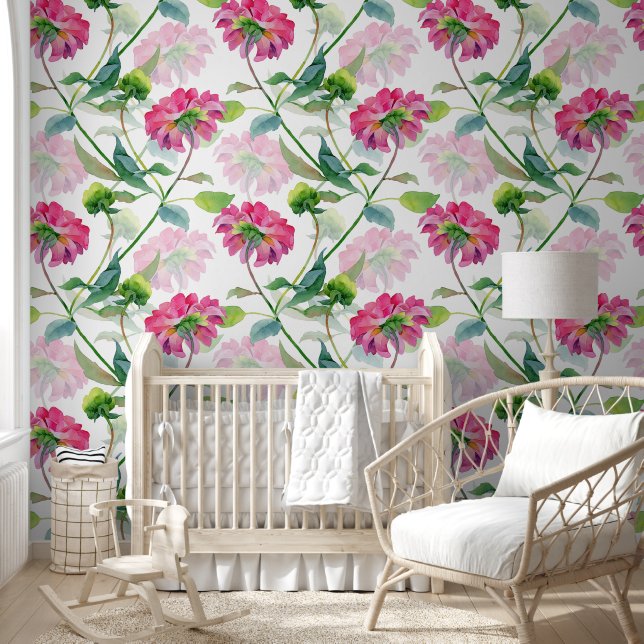 Pink flowers pattern wallpaper (Kids)