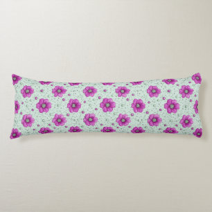 Pink Flowers Pattern With Droplets Body Cushion