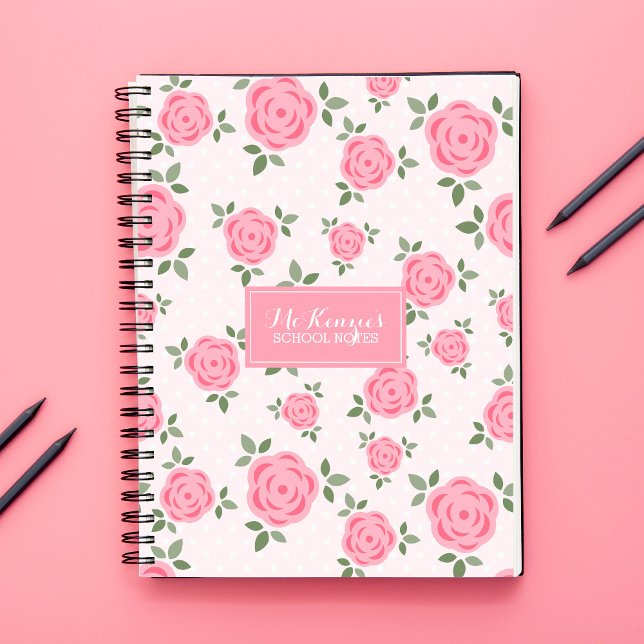 Pink Flowers Personalised Notebook (Creator Uploaded)