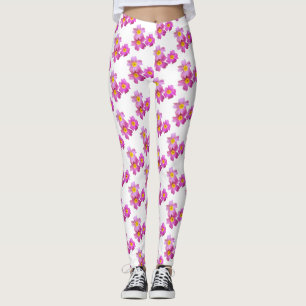 Pink Flowers Photo custom  Leggings