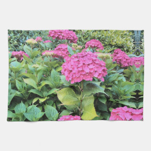 Pink Flowers Photo Tea Towel