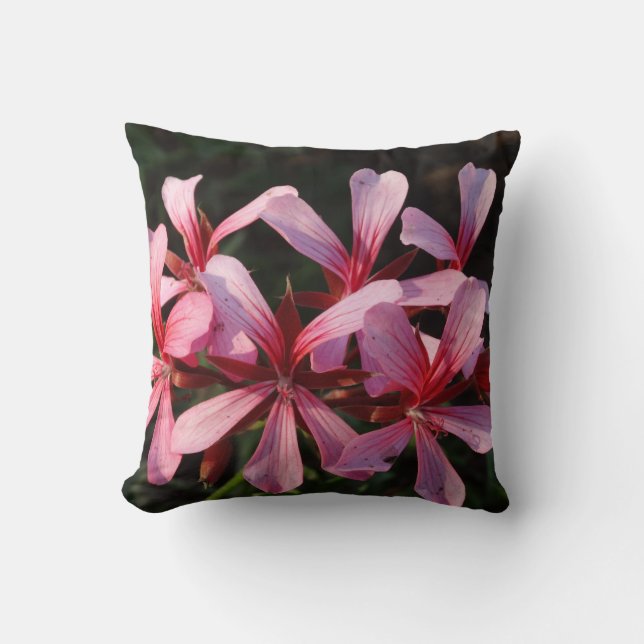 Pink Flowers Photo Throw Cushion (Front)