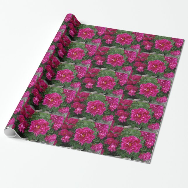 Pink Flowers Photography Wrapping Paper (Unrolled)