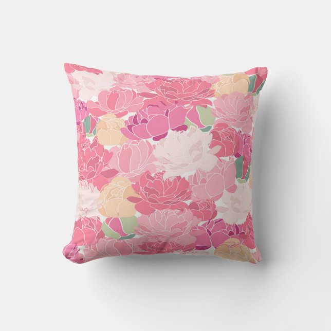 Pink Flowers Pillow (Front)
