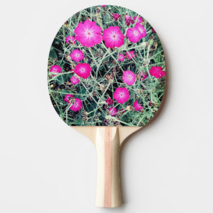Pink flowers ping pong paddle