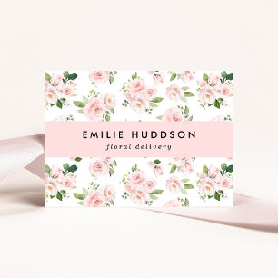 Pink Flowers, Pink Roses, Floristry, Flower Shop Business Card