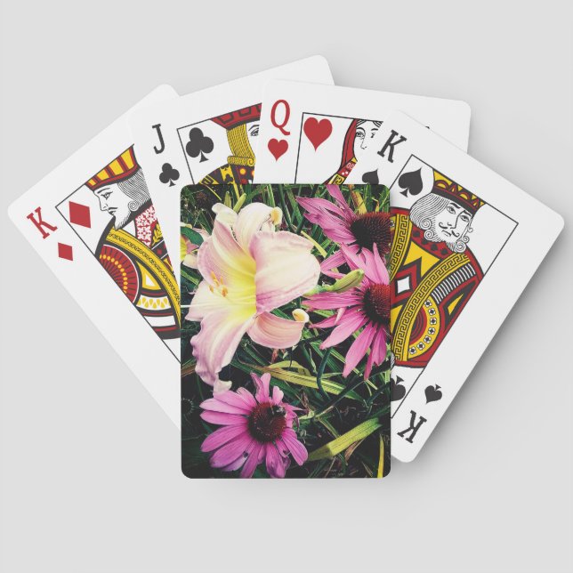 Pink flowers playing cards (Back)