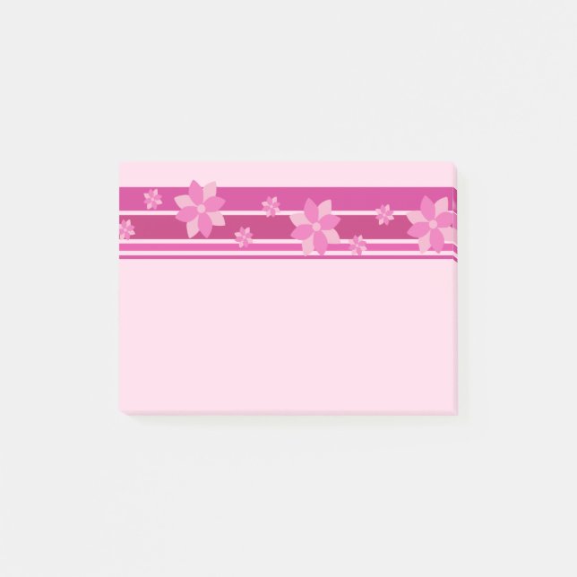Pink Flowers Post-it Notes (Front)