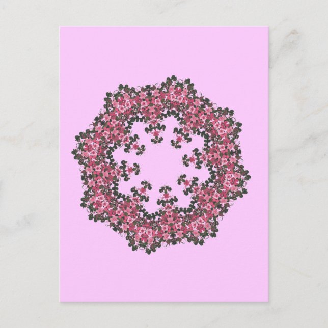 Pink Flowers Postcard (Front)