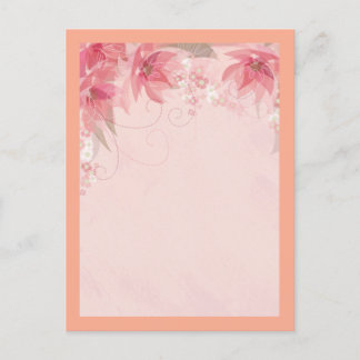 pink flowers postcard
