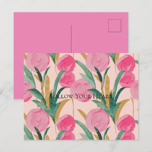 Pink Flowers Postcard
