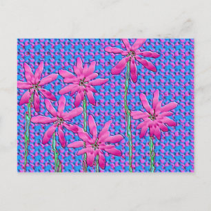 Pink Flowers Postcard