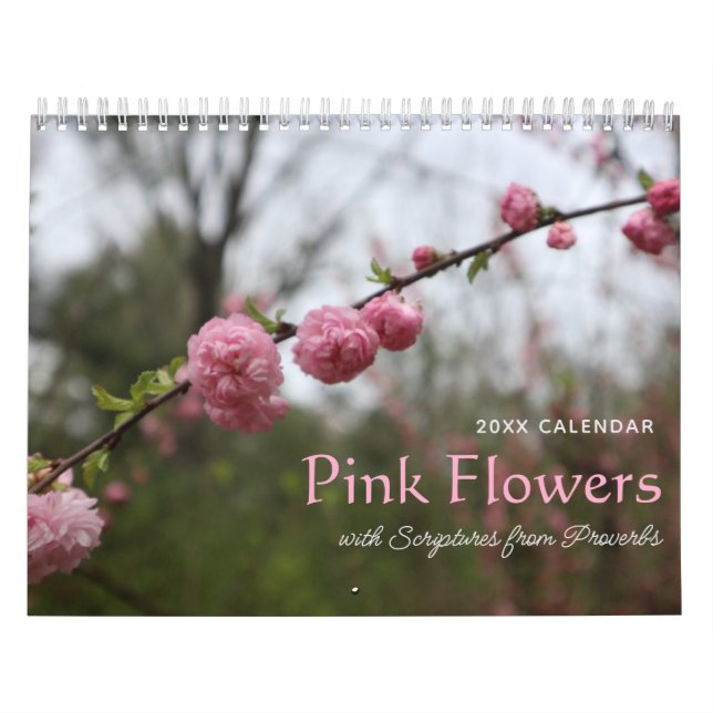 Pink Flowers & Proverbs Scriptures Calendar (Cover)