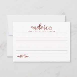 Pink Flowers Pumpkin Fall Baby Shower Advice Cards