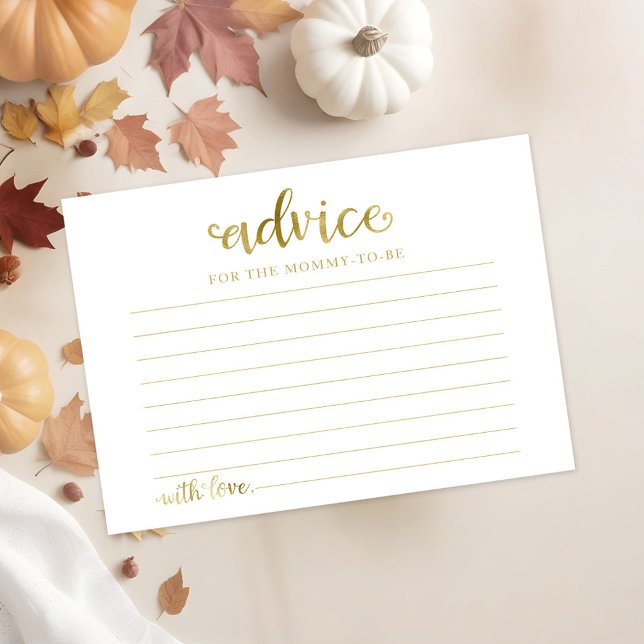 Pink Flowers Pumpkin Fall Baby Shower Advice Cards (Creator Uploaded)