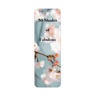Pink Flowers Return Address Label