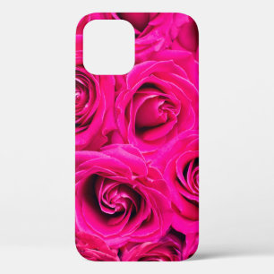 Pink flowers roses background iPhone 12 case