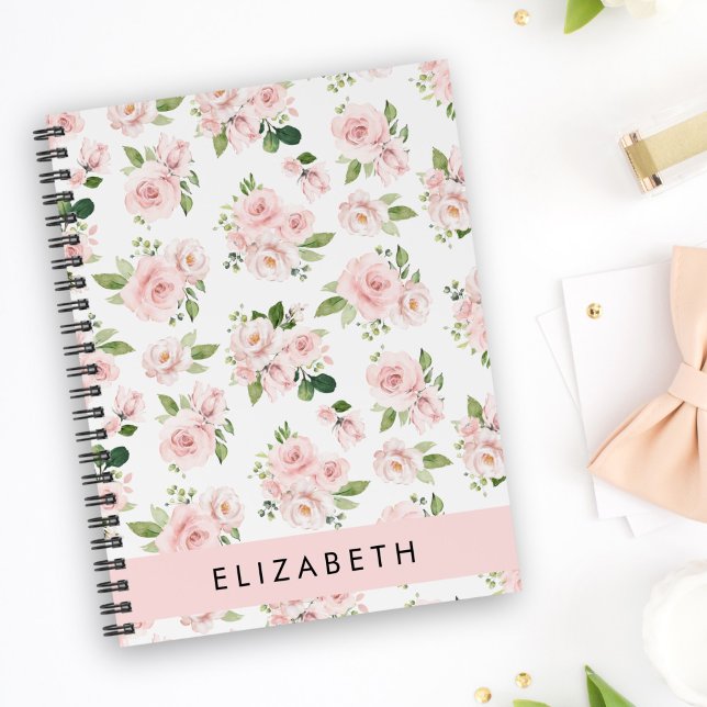Pink Flowers, Roses, Watercolor Flowers, Your Name Planner (Creator Uploaded)